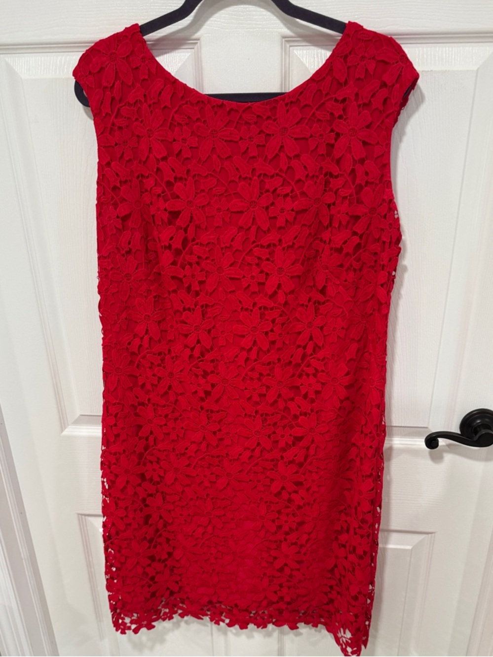 Ralph Lauren Red Floral Lace Sheath Dress
